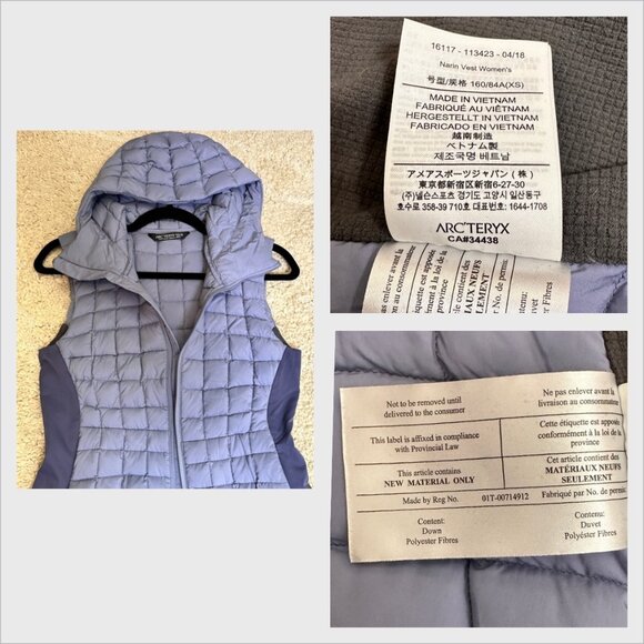 Arc’teryx Women’s Atom LT Insulated Hooded Vest Purple XS Technical Outerwear - Picture 11 of 13